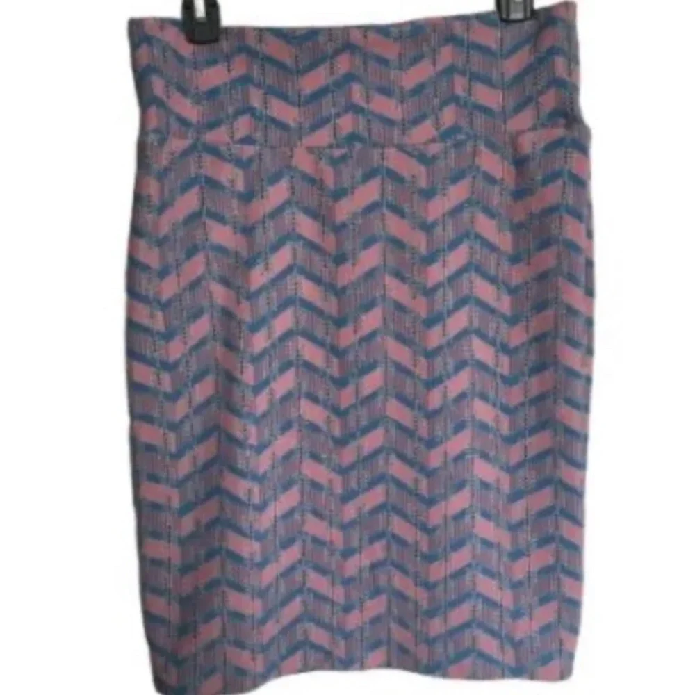 Lula Roe Bodycon Skirt Pink And Blue With Arrows Women Size M